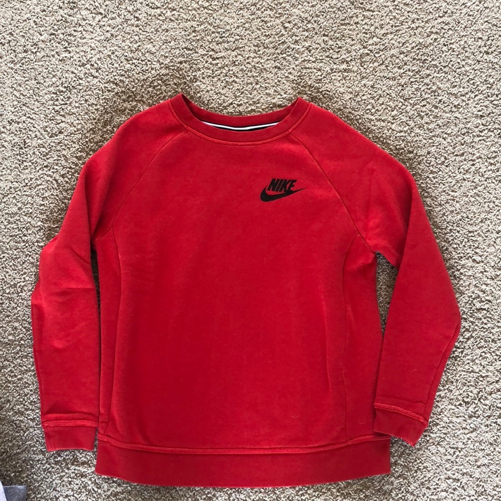 Red Nike crew neck